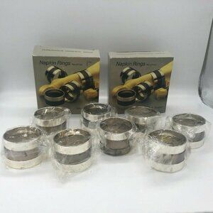 8 Oneida Silversmith Wm A Rogers Napkin Ring Banded 2 Sets of 4